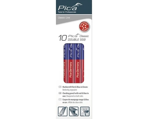 PICA Classic Dubbelzijdig Potlood Double 559 Rood/blauw, 10 Stuks 3 PICA Classic Dubbelzijdig Potlood Double 559 Rood/blauw, 10 Stuks