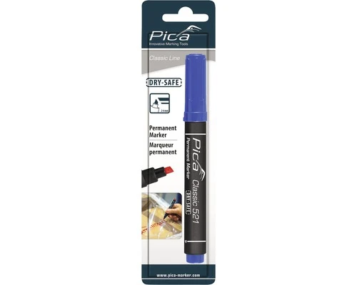 PICA Classic Permanent Marker 521/41 Blauw 3 PICA Classic Permanent Marker 521/41 Blauw