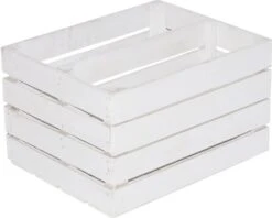 VINTAGE MÖBEL Vintage Fruitkist Wit Met Plank 50x40x30 Cm