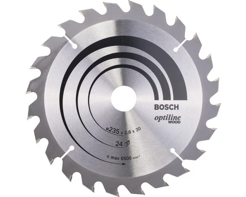 BOSCH Cirkelzaagblad Optiline Wood Ø 235x30x2,8 Mm 24T 3 BOSCH Cirkelzaagblad Optiline Wood Ø 235x30x2,8 Mm 24T