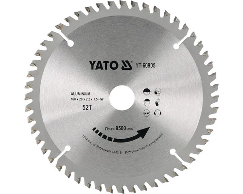 YATO Cirkelzaagblad YT-60905 160x20x2,2 Mm 52T 3 YATO Cirkelzaagblad YT-60905 160x20x2,2 Mm 52T