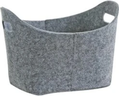 Mand Ovaal Grijs Vilt 31,5x19x21 Cm