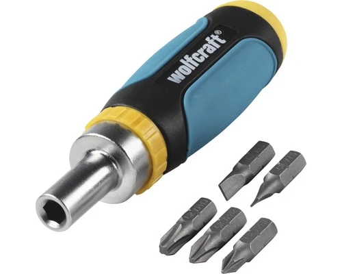 WOLFCRAFT Schroevendraaier Met Ratel En 5 Bits 3 WOLFCRAFT Schroevendraaier Met Ratel En 5 Bits
